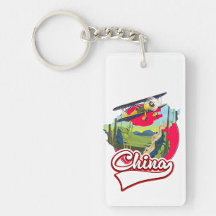 Logo der China-Reisekarte Schlüsselanhänger