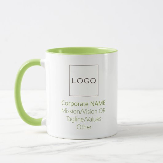 Logo der Corporate Business Company Custom Lime Gr Tasse (Links)