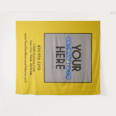 Logo der Custom Business Trade Show Gelber Hinterg Wandteppich (Vorderseite (Horizontal))