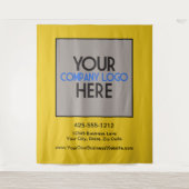 Logo der Custom Business Trade Show Gelber Hinterg Wandteppich (Vorderseite)