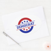 Logo der demokratischen Briefmarke Blue Ovaler Aufkleber (Umschlag)