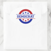 Logo der demokratischen Briefmarke Blue Ovaler Aufkleber (Tasche)