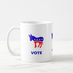 Logo der Demokratischen Partei und bearbeitbarer W Kaffeetasse