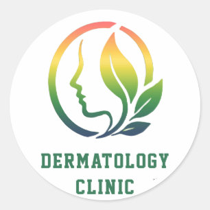 🌿 Logo der Dermatologie-Klinik Hautpflegezentrum Runder Aufkleber