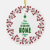 Logo der ersten Weihnachtsfirma "New Zuhause Compa Keramik Ornament (Vorne)