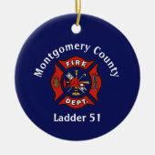 Logo der Feuerabteilung für benutzerdefinierte Ker Keramik Ornament (Vorne)