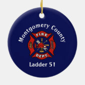 Logo der Feuerabteilung für benutzerdefinierte Ker Keramik Ornament (Hinten)