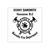 Logo der Feuerabteilung Gold und Back-Abzeichen Gummistempel (Prägung)