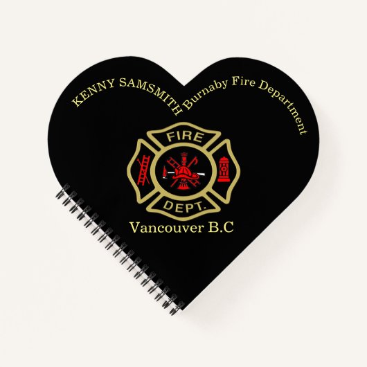 Logo der Feuerabteilung Gold und Back-Abzeichen Notizblock (Vorderseite)