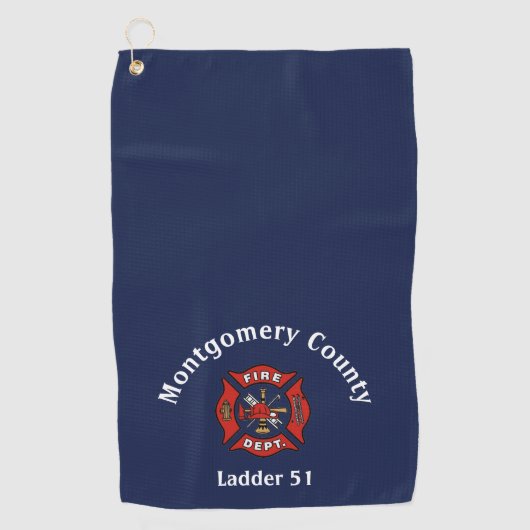 Logo der Feuerabteilung Golfhandtuch (Vorderseite)