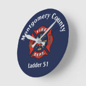 Logo der Feuerabteilung Runde Wanduhr (Winkel)