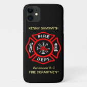 Logo der Feuerabteilung Schwarz-Rot-Abzeichen11 Case-Mate iPhone Hülle (Rückseite)