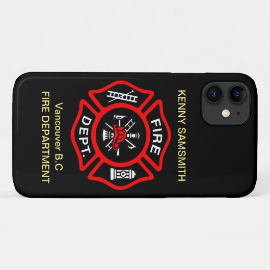 Logo der Feuerabteilung Schwarz-Rot-Abzeichen11 Case-Mate iPhone Hülle (Rückseite (Horizontal))