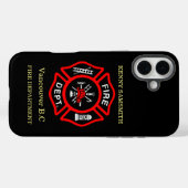Logo der Feuerabteilung Schwarz-Rot-Abzeichen11 Case-Mate iPhone Hülle (Rückseite (Horizontal))