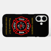 Logo der Feuerabteilung Schwarz-Rot-Abzeichen11 Case-Mate iPhone Hülle (Rückseite (Horizontal))