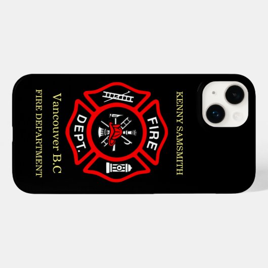 Logo der Feuerabteilung Schwarz-Rot-Abzeichen11 Case-Mate iPhone Hülle (Rückseite (Horizontal))
