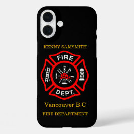 Logo der Feuerabteilung Schwarz-Rot-Abzeichen11 iPhone 16 Plus Hülle