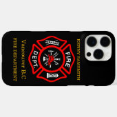 Logo der Feuerabteilung Schwarz-Rot-Abzeichen11 Case-Mate iPhone Hülle (Rückseite (Horizontal))