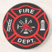 Logo der Feuerabteilung Schwarz-Rot-Abzeichen-Unte Getränkeuntersetzer (Vorne)