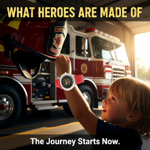 Logo der Feuerabteilung Schwarzes und Gold-Abzeich Armbanduhr