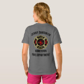 Logo der Feuerabteilung Schwarzes und Gold-Abzeich T-Shirt (Schwarz voll)