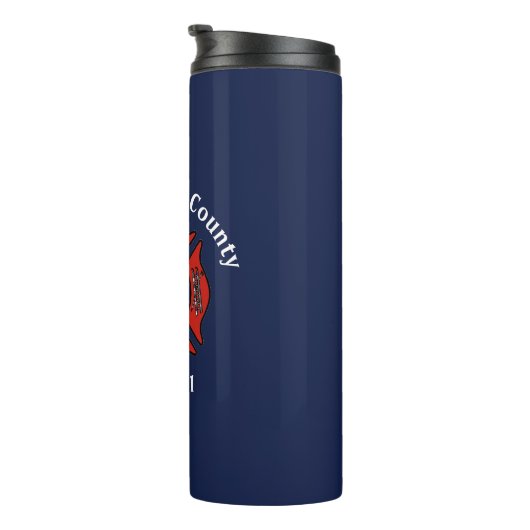 Logo der Feuerabteilung Thermosbecher (Nach rechts gedreht)