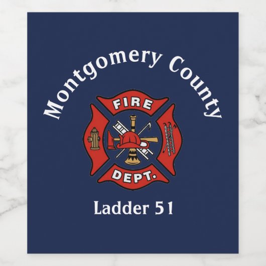 Logo der Feuerabteilung Weinetikett (Einzelnes Label)