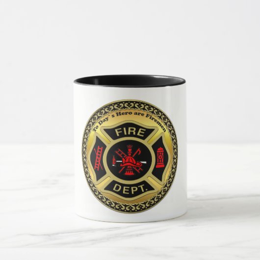 Logo der Feuerwehr "Black and Gold"-Abzeichen Tasse (Zentrum)