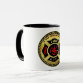 Logo der Feuerwehr "Black and Gold"-Abzeichen Tasse (Vorderseite Links)