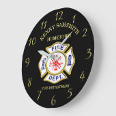 Logo der Feuerwehr Blau und Weiß Abzeichen Große Wanduhr (Winkel)