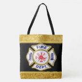 Logo der Feuerwehr Blau und Weißes Abzeichen Tasche (Vorderseite)
