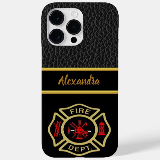 Logo der Feuerwehr Gold und Abzeichen Case-Mate iPhone Hülle (Rückseite)