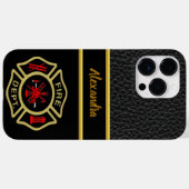 Logo der Feuerwehr Gold und Abzeichen Case-Mate iPhone Hülle (Rückseite (Horizontal))