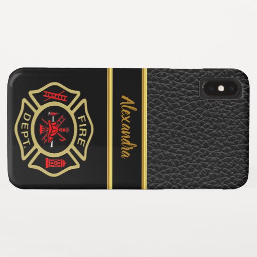 Logo der Feuerwehr Gold und Abzeichen Case-Mate iPhone Hülle (Rückseite (Horizontal))