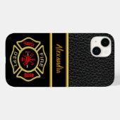 Logo der Feuerwehr Gold und Abzeichen Case-Mate iPhone Hülle (Rückseite (Horizontal))
