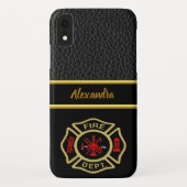 Logo der Feuerwehr Gold und Abzeichen Case-Mate iPhone Hülle (Rückseite)