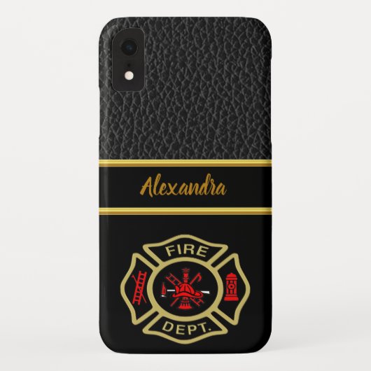 Logo der Feuerwehr Gold und Abzeichen Case-Mate iPhone Hülle (Rückseite)