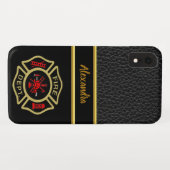 Logo der Feuerwehr Gold und Abzeichen Case-Mate iPhone Hülle (Rückseite (Horizontal))