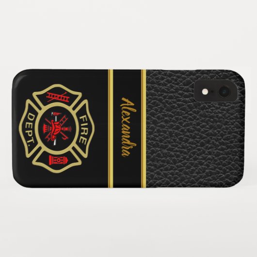 Logo der Feuerwehr Gold und Abzeichen Case-Mate iPhone Hülle (Rückseite (Horizontal))