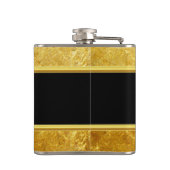 Logo der Feuerwehr Gold und Abzeichen Flachmann (Rückseite)