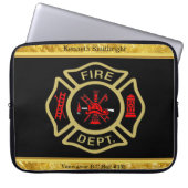 Logo der Feuerwehr Gold und Abzeichen Laptopschutzhülle (Vorderseite)