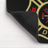 Logo der Feuerwehr Gold und Abzeichen Mousepad (Ecke)