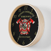 Logo der Feuerwehr Gold und Rotes Abzeichen mit Ac Uhr (Winkel)