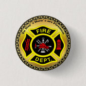 Logo der Feuerwehr Schwarz-Gelb-Abzeichen Button (Vorderseite)