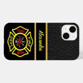 Logo der Feuerwehr Schwarz-Gelb-Abzeichen Case-Mate iPhone Hülle (Rückseite (Horizontal))