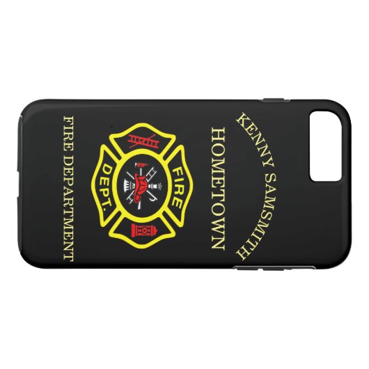 Logo der Feuerwehr Schwarz-Gelb-Abzeichen Case-Mate iPhone Hülle (Rückseite (Horizontal))