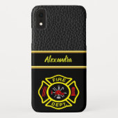 Logo der Feuerwehr Schwarz-Gelb-Abzeichen Case-Mate iPhone Hülle (Rückseite)