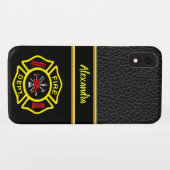 Logo der Feuerwehr Schwarz-Gelb-Abzeichen Case-Mate iPhone Hülle (Rückseite (Horizontal))