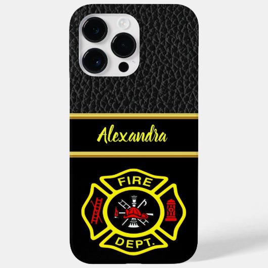 Logo der Feuerwehr Schwarz-Gelb-Abzeichen Case-Mate iPhone Hülle (Rückseite)