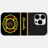 Logo der Feuerwehr Schwarz-Gelb-Abzeichen Case-Mate iPhone Hülle (Rückseite (Horizontal))